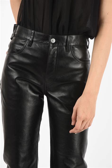 celine leather trousers|SITES.